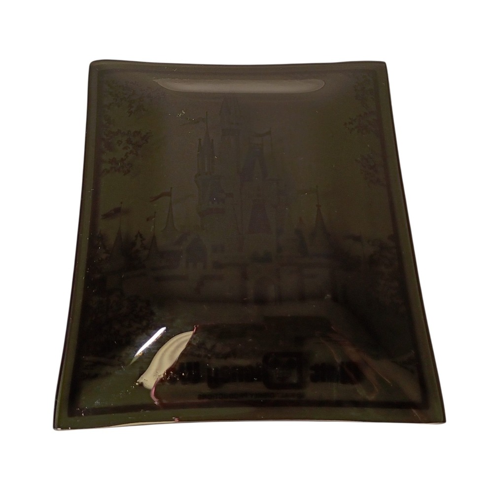 Vintage Disney World Cinderella's Castle Trinket Collectible‎ Gift Tray Glass - Picture 8 of 8